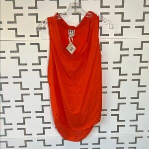 Haute Hippie Vibrant Orange Sleeveless Blouse